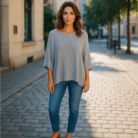 Lush Marbled Stone Oversized Dolman Sleeves Sweater Pullover Size S - Picture 1 of 9